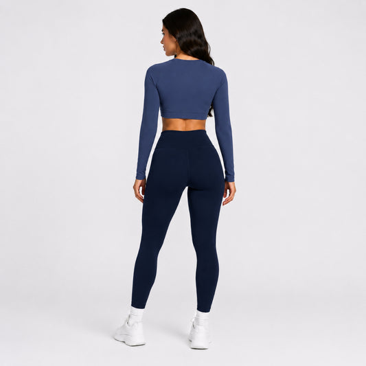 Conjunto de Inverno para Academia, Legging Flanelada + Top Manga Longa