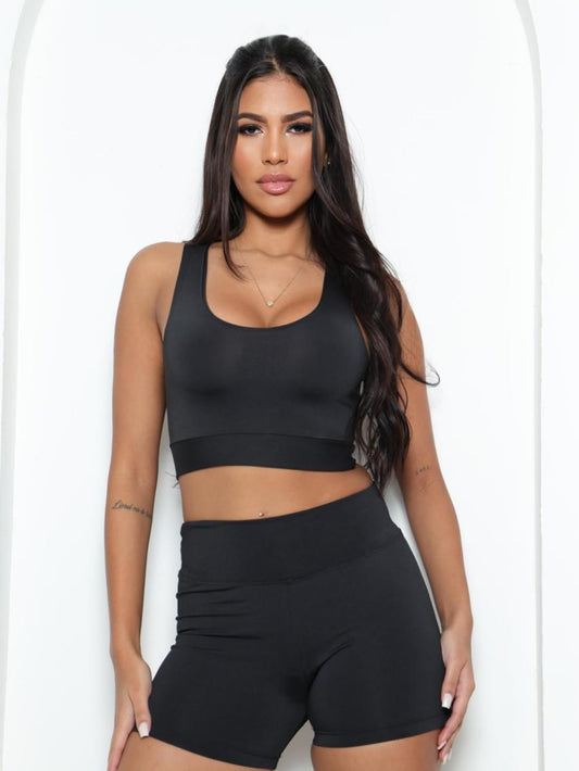 ‍ Conjunto Fitness Celeste Top + Short Curto Suplex