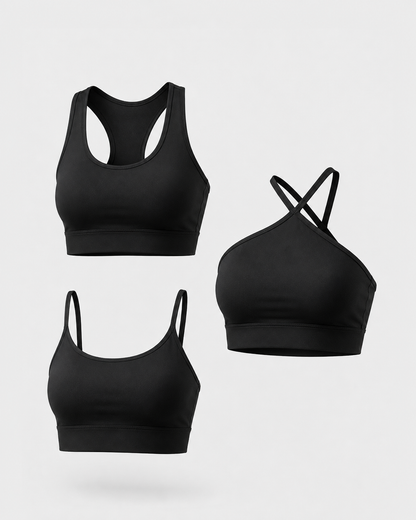 Kit 3 Tops Fitness Premium| Nadador+Decote V+Assimétrico
