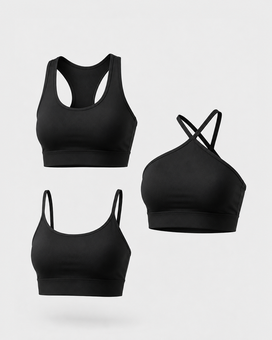 Kit 3 Tops Fitness Premium| Nadador+Decote V+Assimétrico