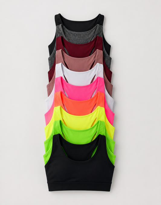 Kit 5 Tops Feminino Fitness Moda Feminina De Academia Esportes E Execícios Dia a Dia