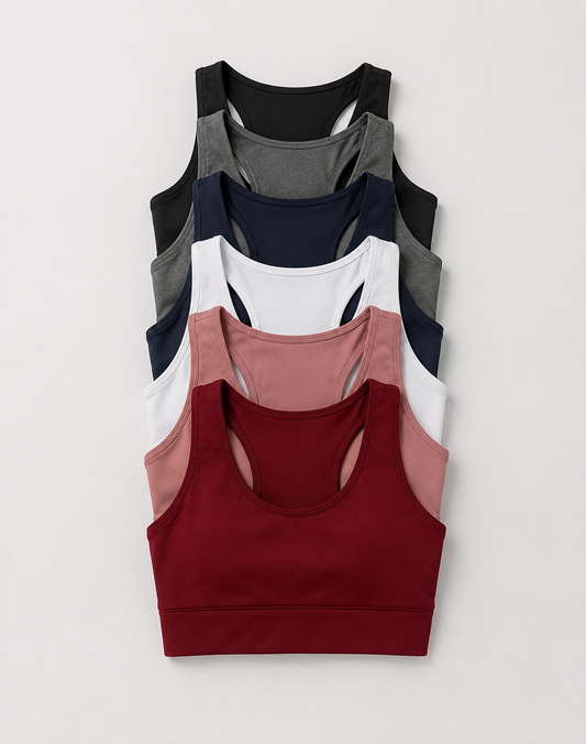 Kit 5 Tops Feminino Fitness Moda Feminina De Academia Esportes E Execícios Dia a Dia