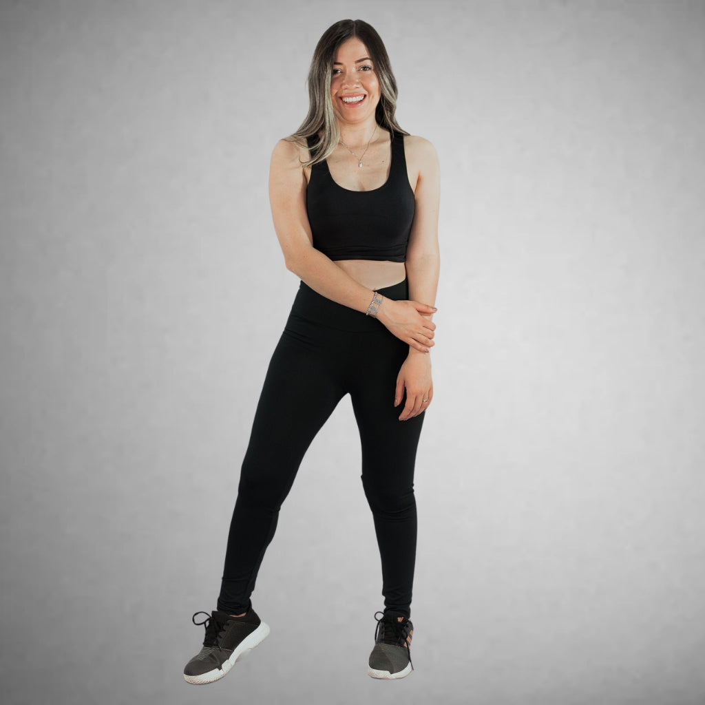 Conjunto Basic Fitness Calça Legging + Top Nadador