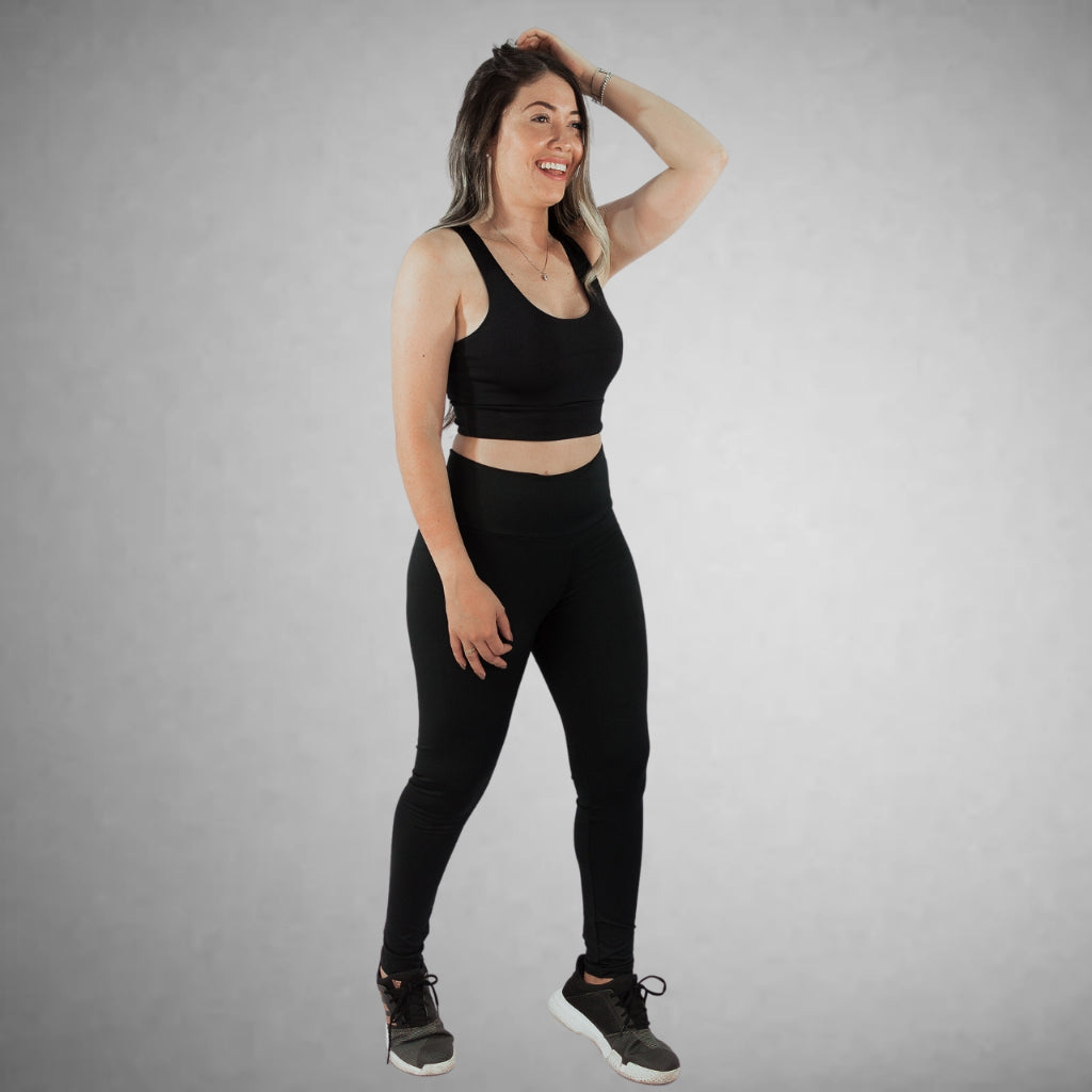 Conjunto Basic Fitness Calça Legging + Top Nadador