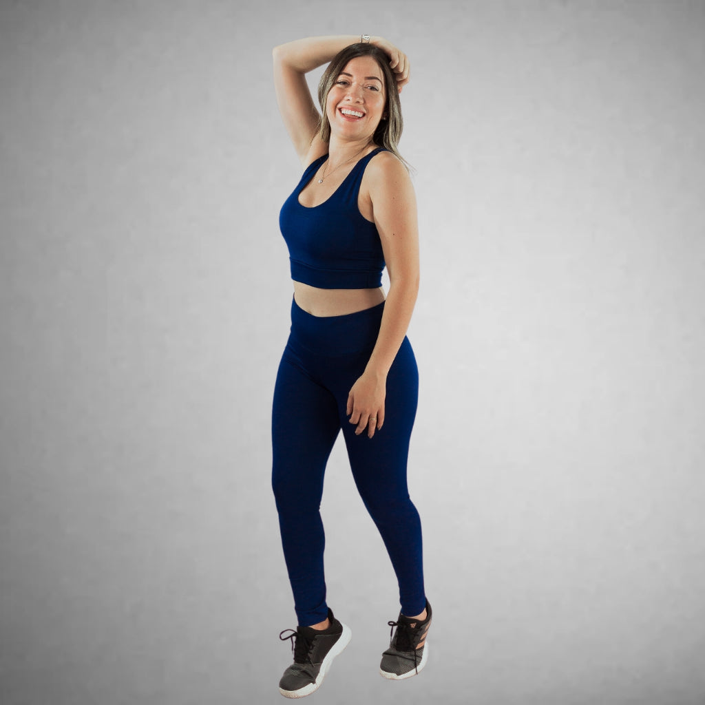 Conjunto Basic Fitness Calça Legging + Top Nadador