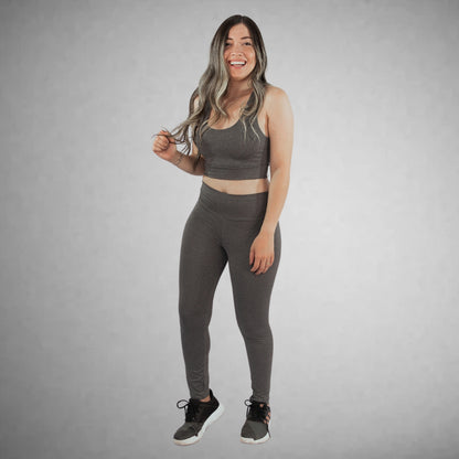 Conjunto Basic Fitness Calça Legging + Top Nadador