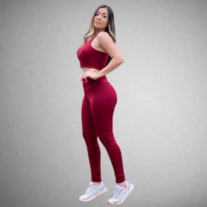 Conjunto Basic Fitness Calça Legging + Top Nadador