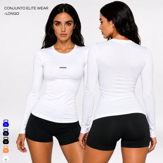 Conjunto Luna Blusa Manga Longa + Short Curto Esportivo