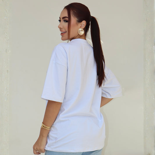 Camiseta Over Size Feminina Casual Básica Essencial Meia Manga Longa
