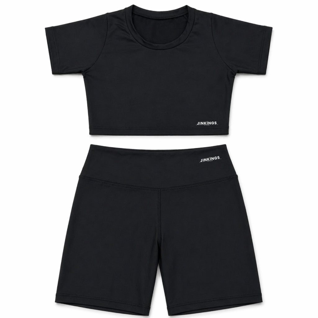 Conjunto Bella Fit- Blusa Cropped Suplex e Short Curto