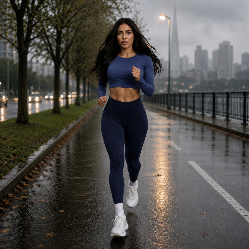 Conjunto de Inverno para Academia, Legging Flanelada + Top Manga Longa
