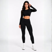 Conjunto de Inverno para Academia, Legging Flanelada + Top Manga Longa