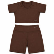 Conjunto Bella Fit- Blusa Cropped Suplex e Short Curto