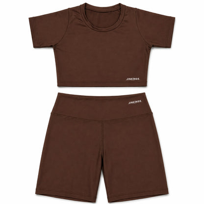 Conjunto Bella Fit- Blusa Cropped Suplex e Short Curto
