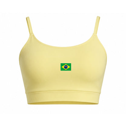 Conjunto Com Faixa Zero Transparência, Copa, Amarelo, Esportivo, Academia, Tecido Grosso, Feminino