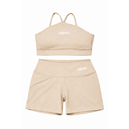 Conjunto Ayla Top em V + Short Curto Suplex Premium Fitness