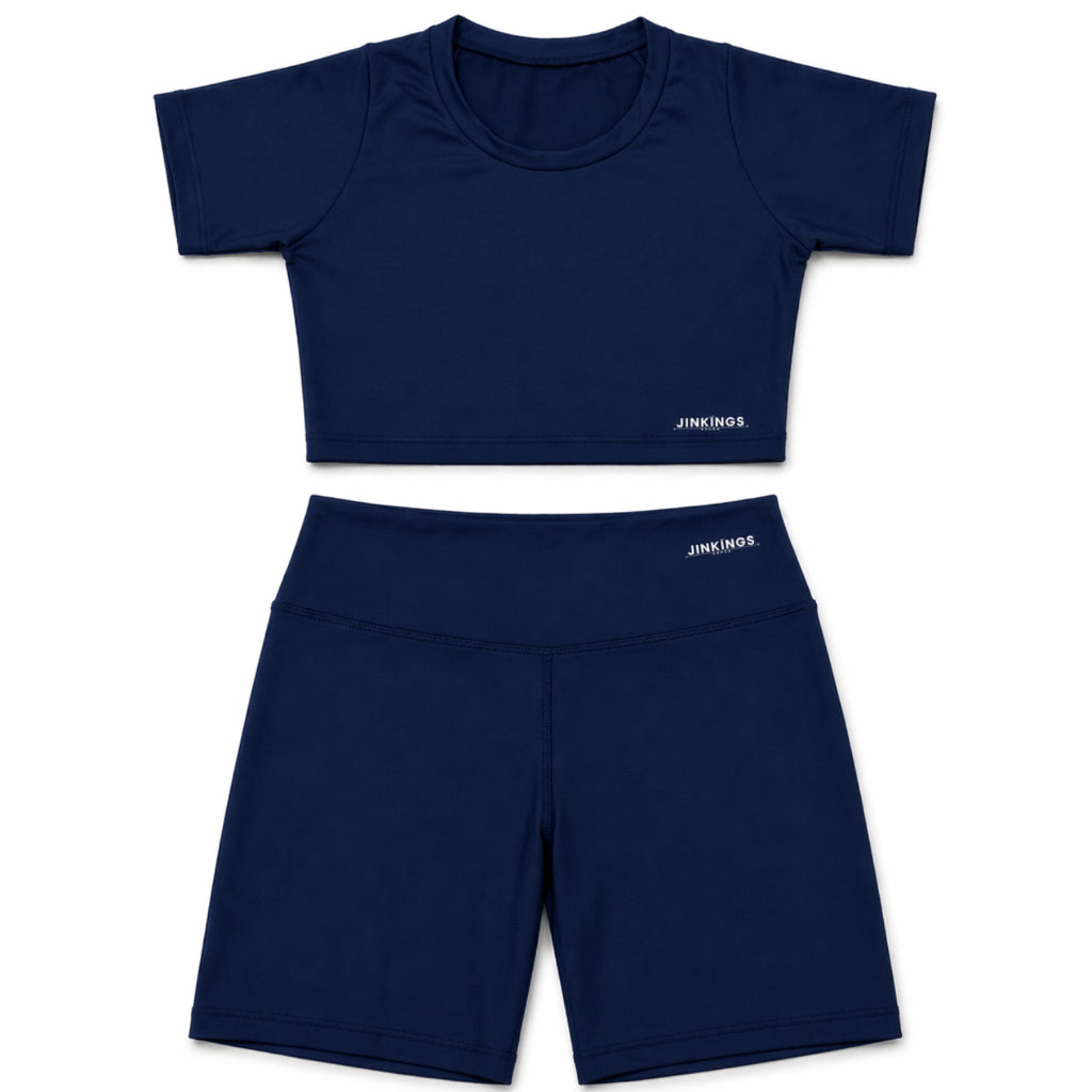Conjunto Bella Fit- Blusa Cropped Suplex e Short Curto