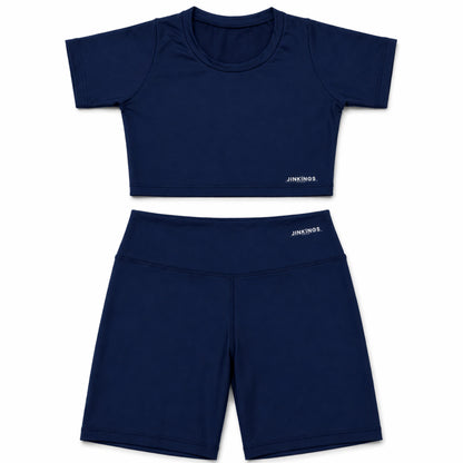 Conjunto Bella Fit- Blusa Cropped Suplex e Short Curto