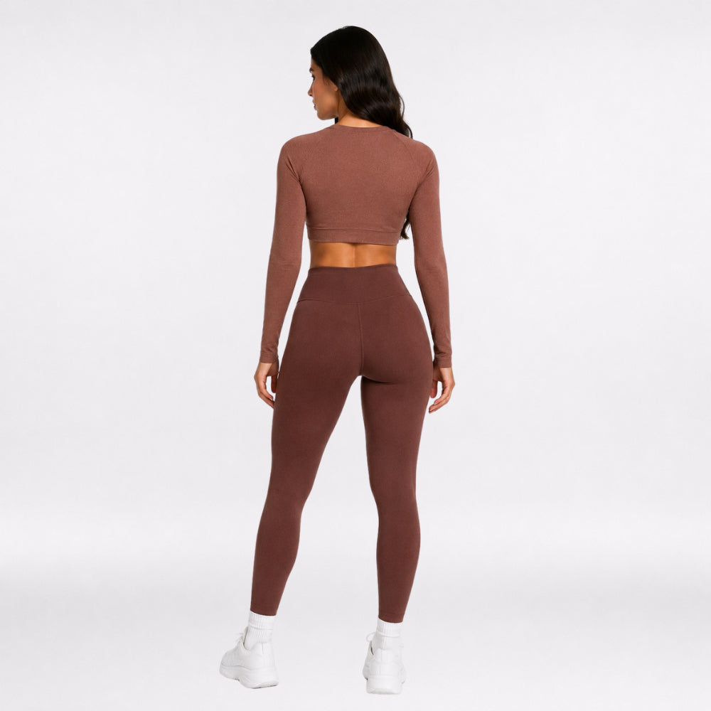 Conjunto de Inverno para Academia, Legging Flanelada + Top Manga Longa