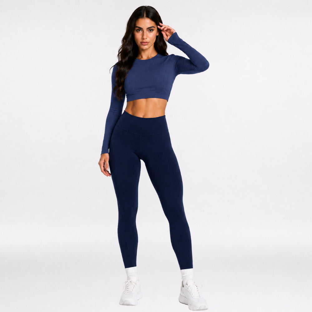 Conjunto de Inverno para Academia, Legging Flanelada + Top Manga Longa