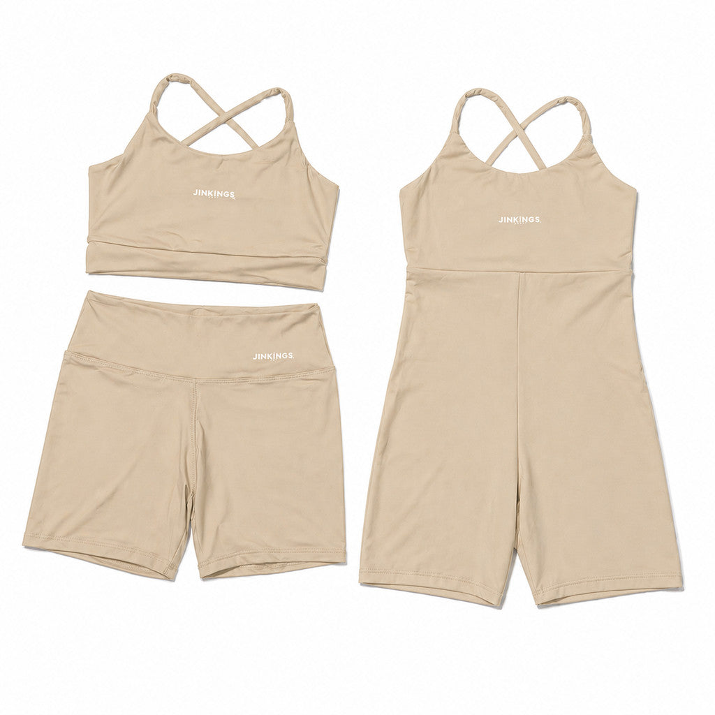 Conjunto Virginia + Macaquinho Alcinha- Top Multiformas, Short Curto e Macaquinho de Academia