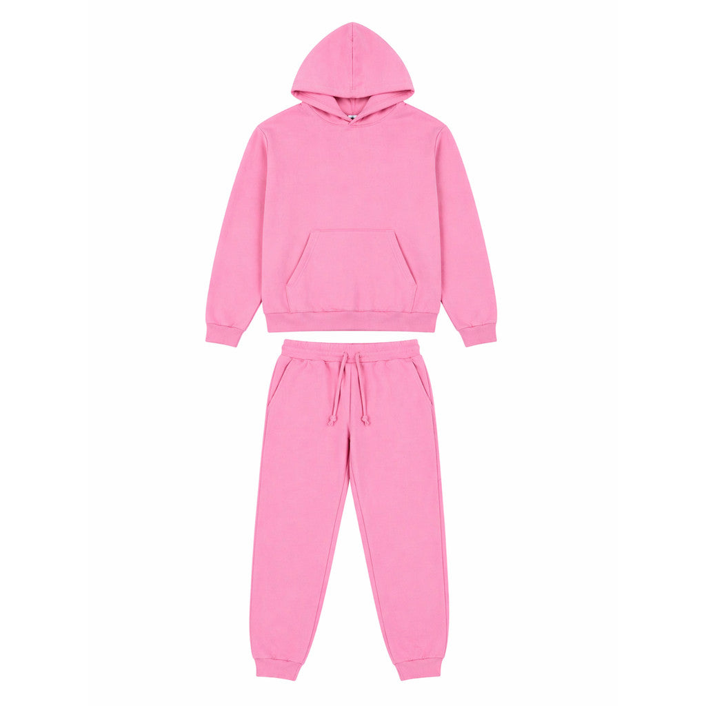 Conjunto de Moletom Feminino, Com Capuz, Com Bolso Canguru, Flanelado