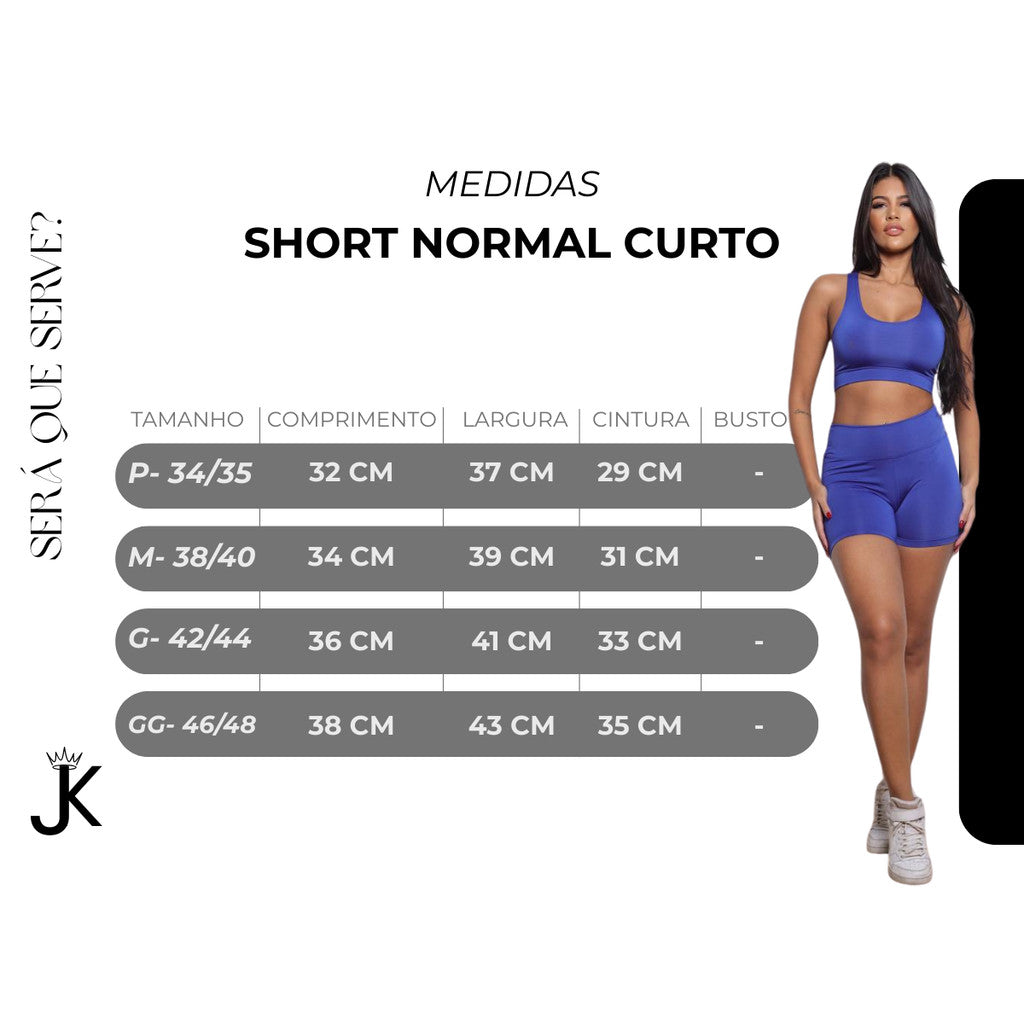 Kit 3 Peças Conjunto Virginia Top + Short + Legging Fitness Poliéster