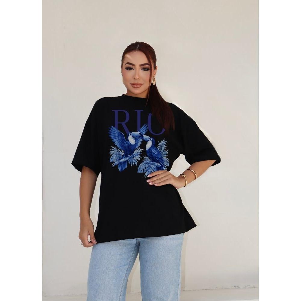 Camiseta Oversized Streetwear Estampada Rio