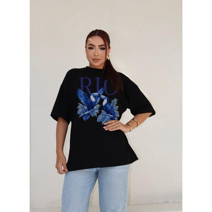 Camiseta Oversized Streetwear Estampada Rio