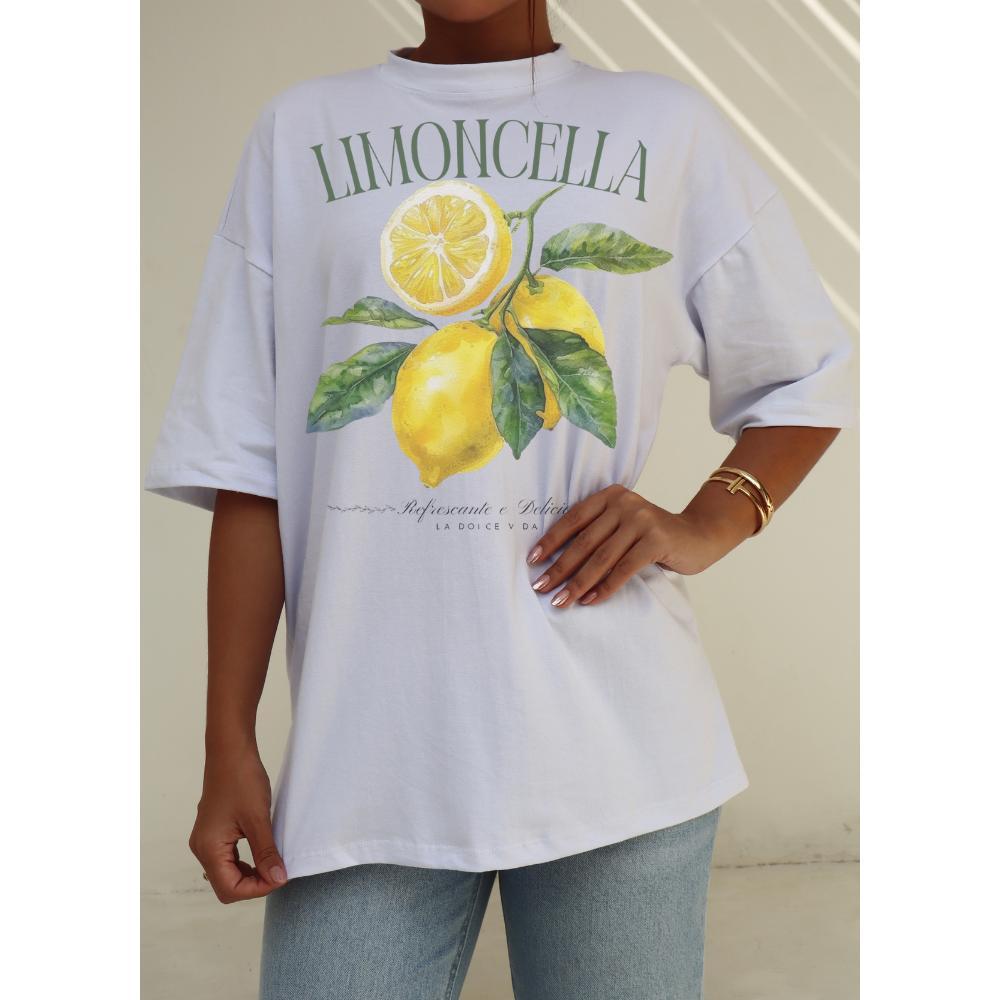 Camiseta Oversized Estampada Limoncella
