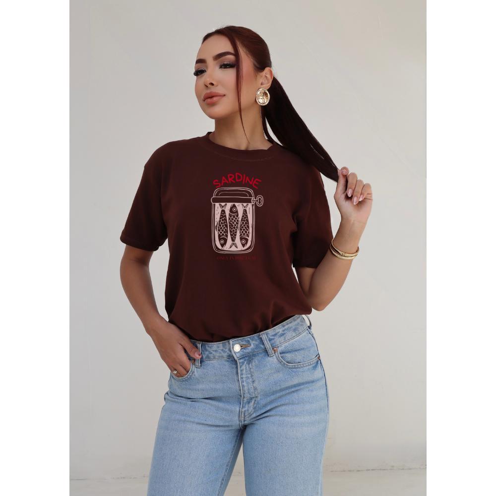 Camiseta Oversized Estampada Sardine 100% Poliéster Casual Streetwear