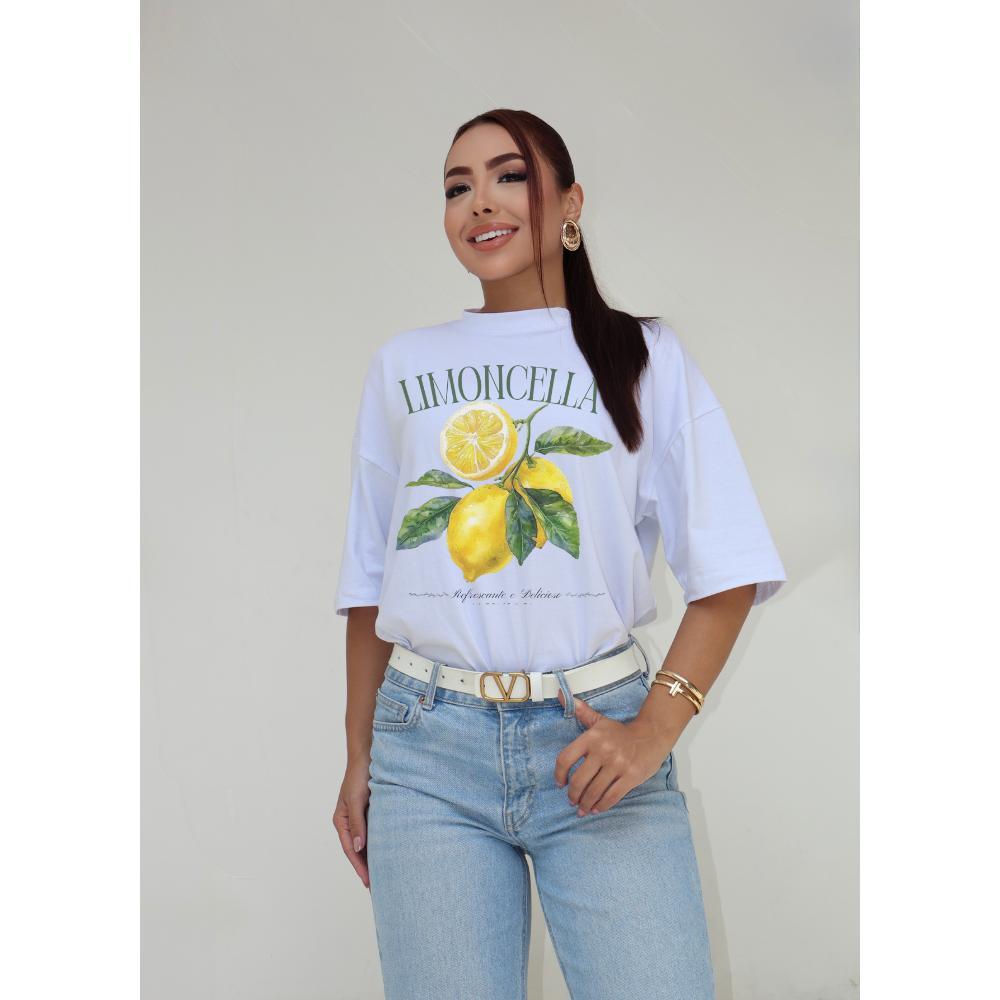 Camiseta Oversized Estampada Limoncella