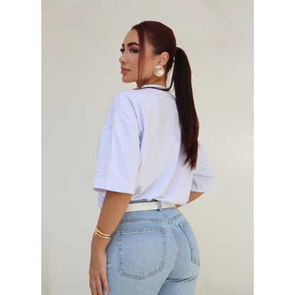 Camiseta Oversized Estampada Sardine 100% Poliéster Casual Streetwear