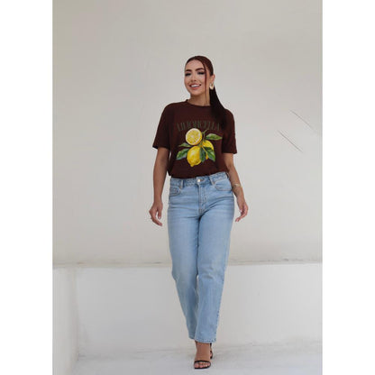 Camiseta Oversized Estampada Limoncella