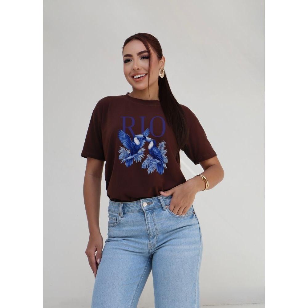 Camiseta Oversized Streetwear Estampada Rio