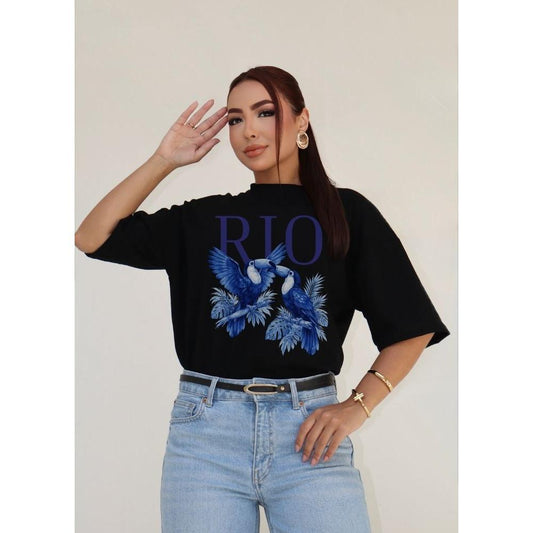 Camiseta Oversized Streetwear Estampada Rio