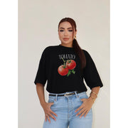 Camiseta Feminina Estampada Tomate Oversized